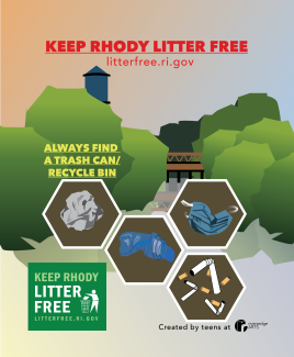 Poster encouraging people to clean up litter in rhode island