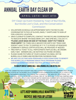 Burrillville earth day cleanup april 19 - may 4